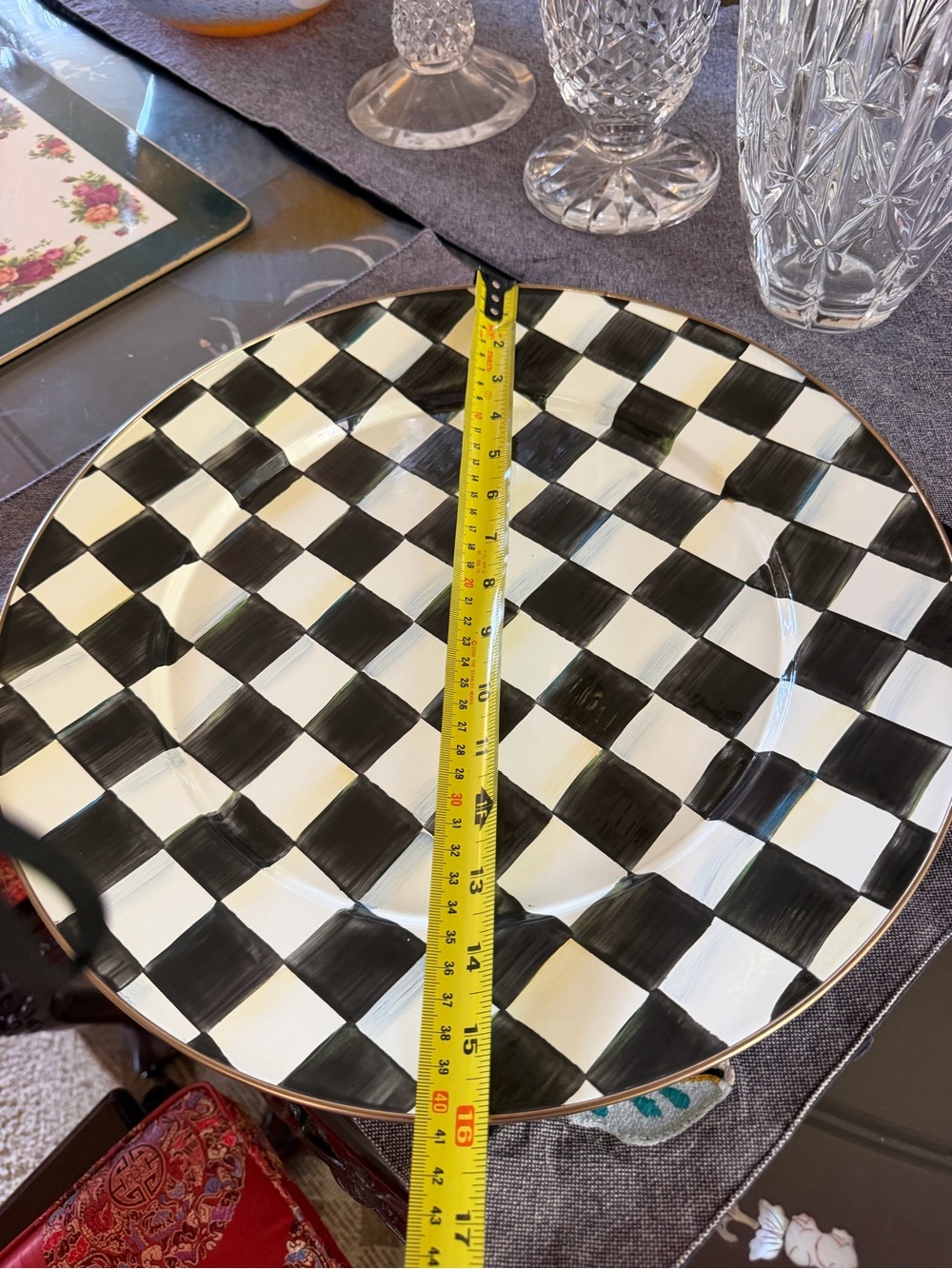 Large Mackenzie Childs 16” serving platter - Picture 2 of 4